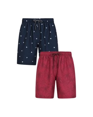 Mountain Warehouse "Aruba" Badeshorts Für Herren(2Er-Pack) (Burgunderrot) - Blau