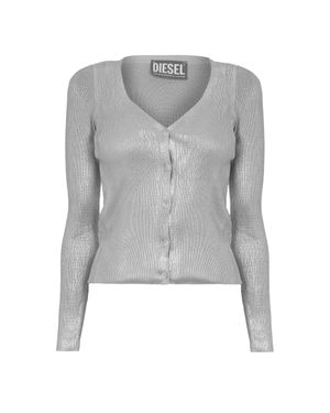 DIESEL "Isotta" Strickjacke Für Damen, V-Ausschnitt, Regulär - Grau