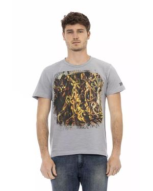 TRUSSARDI ACTION Kunstdruck T-Shirt Im Lässigen Stil - Grau