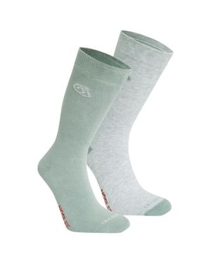 Craghoppers Socken Insektenabwehr Für Herren/Damen (2Er-Pack) (Hellgrau Meliert/Flechten-Grün) - Blau
