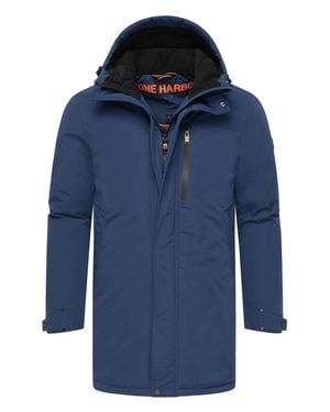 STONE HARBOUR Herren Winterjacke Phinoo Mit Fleece-Taschen & 2-Wege-Reißverschluss - Blau