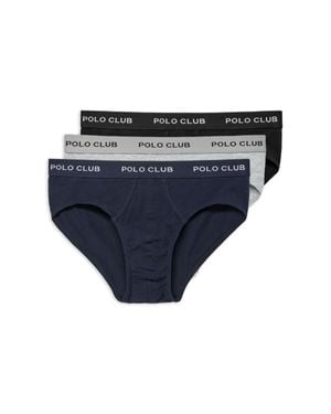 POLO CLUB Slips Im Dreierpack Schwarz, Grau Und Marineblau Mit Logo-Detail