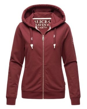 Navahoo Damen Sweatjacke Engelshaar – Kuschelig, Stylisch & Bequem - Rot