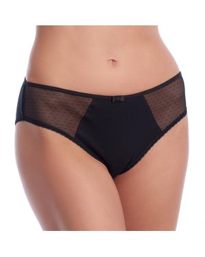 DIM Generous D0Asg Damen Slip Mit Seitlicher Spitze - Schwarz