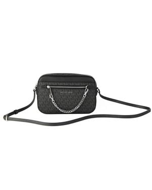 Michael Kors Jet Set Large Leather Crossbody Bag - Schwarz