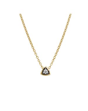 Lyomi Collier 585/- Gg/Wg Dreieck 1 Synth. Diam. 0,10Ct - Mettallic