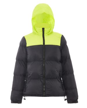 myMo Wattierte Steppjacke Damen Schwarz Saure Limette