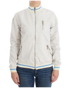 John Galliano Zip-Up Strickjacke Casual Bomber - Weiß