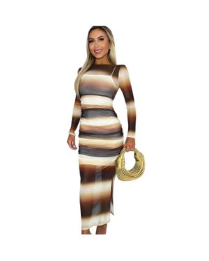 AX Paris Midikleid Für Damen, Transparent, Bodycon - Mettallic