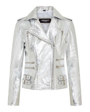 Infinity Leather Damen Leder Brando Bikerjacke-Constantia - Grau