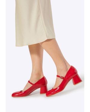 Wittchen Damen-Pumps Aus Rotem Leder Mit Riemen