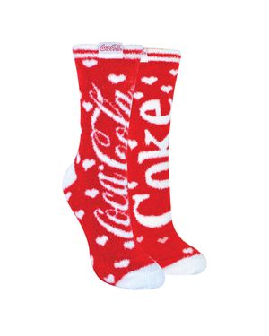 Coca Cola 2Er-Pack Damen Weiche Kuschelsocken - Rot