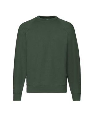 Fruit Of The Loom "Classic" Sweatshirt Für Herren Raglanärmel (Flaschengrün)