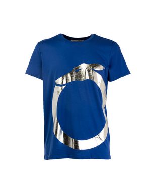 Trussardi Kurzärmeliges T-Shirt Mit Rundhalsausschnitt Und Aufdruck Für Männer - Blau