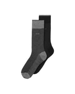 BOSS Socken Für Herren, Mercerisierte Baumwolle (2Er-Pack) /Grau) - Schwarz