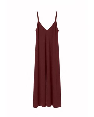 Basiclo Chloe Long Dress Burgunder - Rot