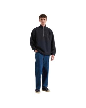 Farah Fleece Für Herren, Mit Kurzem Reißverschluss (Wahres Marienblau) - Schwarz