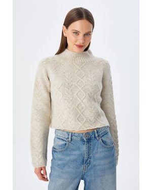 MixRay Rippstrick-Pullover Mit Argyle-Muster Und Halbem Stehkragen - Mehrfarbig