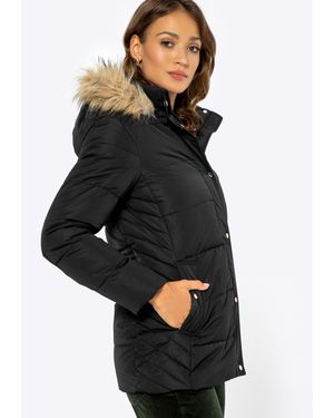 Wittchen Damen-Steppjacke Mit Monogramm, Polyester - Schwarz