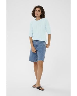 Kaffe Strickpullover Kalotus Strickpullover Regular Fit - Blau