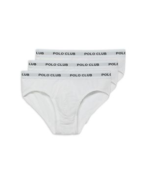 POLO CLUB Slips Im Dreierpack Mit Logo-Detail - Weiß