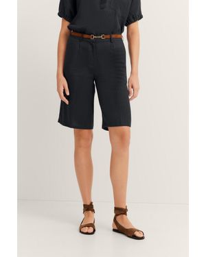 Bugatti Damen Shorts Aus Leinen - Schwarz
