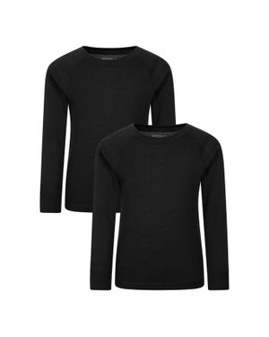 Mountain Warehouse "Talus" Base Layer Oberteil Für Kinder (2Er-Pack) - Schwarz