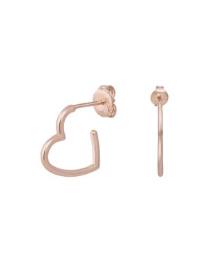 Caï Creole 925 Sterling Silber Rosé Vergoldet Herz Klein - Weiß