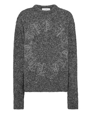 Philipp Plein Pullover Rundhalsausschnitt Gothic Plein - Grau