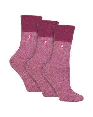 Gentle Grip 3Er-Pack Damen Thermosocken Warme Winter Crew-Socken Mit Gebrushtem Innenfutter - Lila