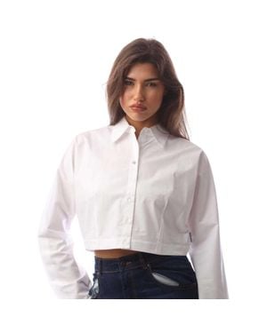 HUGO "Etsoukie" Bluse Für Damen, Kurz Geschnitten - Weiß