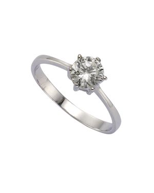 Zeeme Ring 925 Rhodiniert Mit Weißem Zirkonia-Stein - Grau