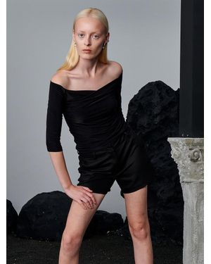 Rivus Bluse Mit U-Boot-Ausschnitt - Schwarz