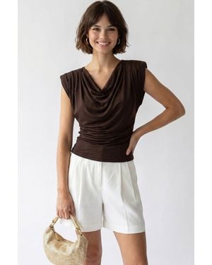 MixRay Ärmellose Bluse Mit Loop-Ausschnitt - Braun