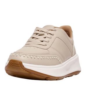 Fitflop Gehäkelt Sneaker Für Damen, Leder, Flach Geformter Absatz - Natur