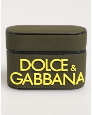 Dolce & Gabbana Armygrün Gummi-Logo-Prägezubehör Airpods-Hülle