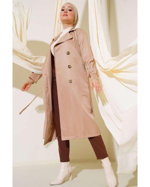 Bigdart Doppelt Gelegter Langer Trenchcoat - Natur