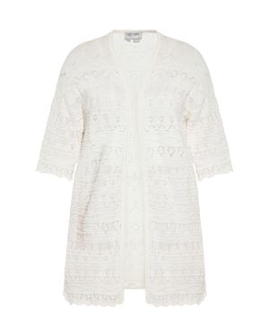 Usha Strickjacke Damen Wollweiß