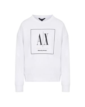 ARMANI EXCHANGE Sweatshirt Für Herren, Rundhalsausschnitt - Weiß