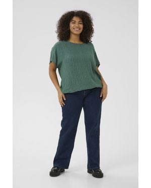 Kaffe Kurzarm-Bluse Kclio Kurzarm-Bluse Loose Fit - Grün