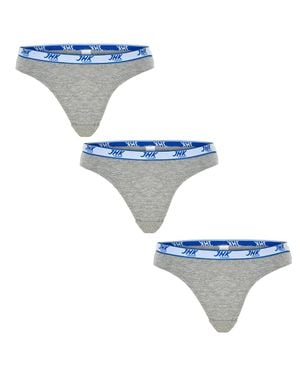 JHK Slips Für Damen, Meliert (3Er-Pack) Meliert) - Blau