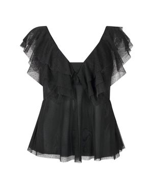 Ted Baker Bluse Für Damen, Leger, Puffärmel - Schwarz