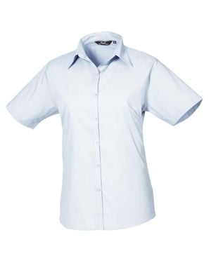 PREMIER Popeline-Kurzarmbluse Für Damen/Damen (Hellblau)