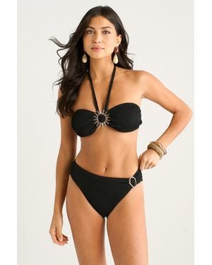 Gini London Bikini-Oberteil Mit Neckholder Und Schwarzen Zierstreifen