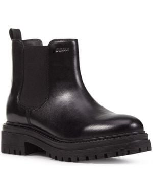 Geox D Iridea B Leder Damenstiefel - Schwarz
