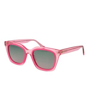 Benetton Quadratische Vollrand-Sonnenbrille - Pink