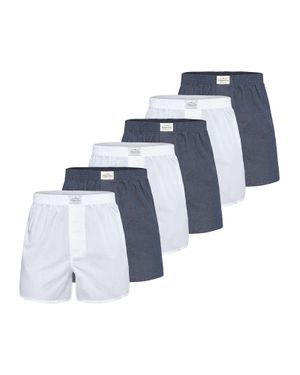 Lakeford & Sons Herren Boxer American Boxershorts Herren 6-Pack - Blau