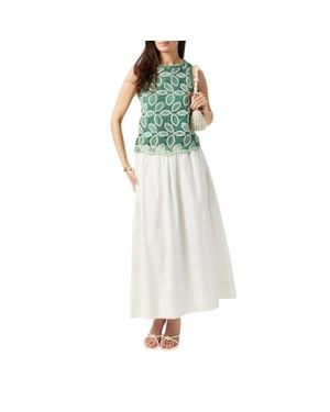 Vero Moda Bluse Für Damen, Rundhalsausschnitt, Spitze, Ärmellos (Birke) - Grün