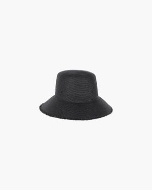 Eric Javits Squishee Bucket Straw Hat - Black
