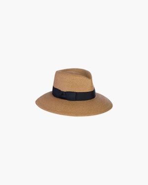 Eric Javits Squishee Straw Fedora Hat, Upf 50+ Sun Protection - White